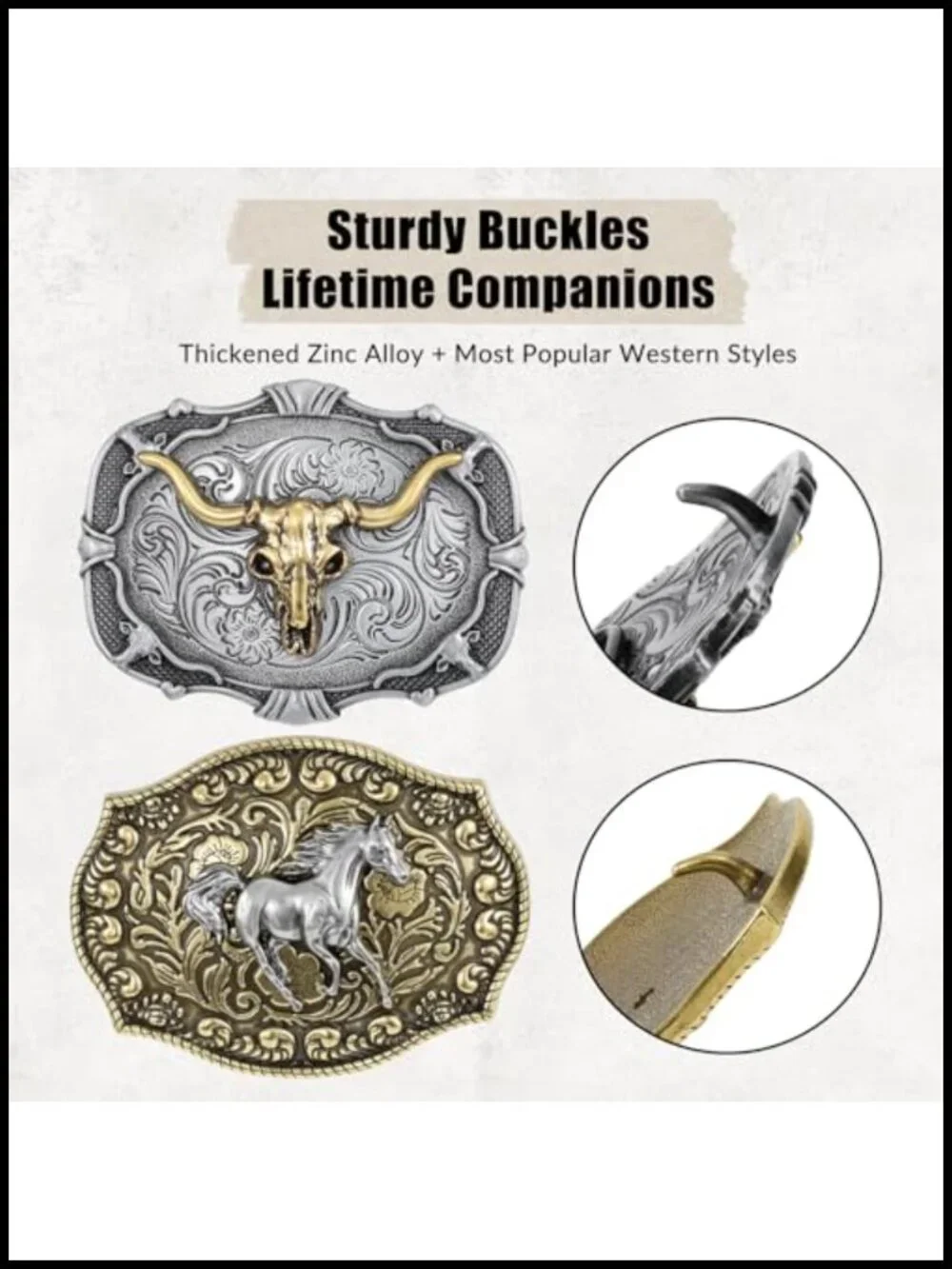 Western Cowboy Belt Set 2 Pack Genuine Leather Men Women